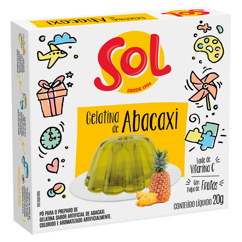 GELATINA SOL ABACAXI 20G