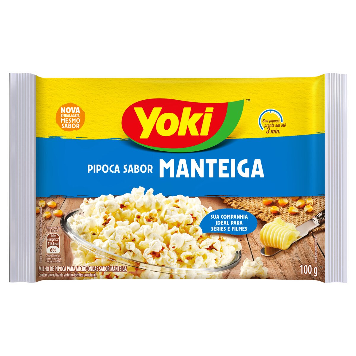 PIPOCA MICROONDAS MANTEIGA YOKI 100G