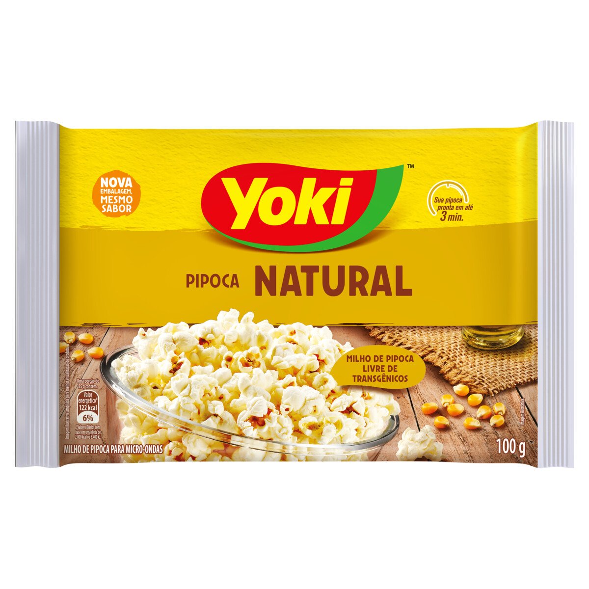 PIPOCA MICROONDAS NATURAL YOKI 100G