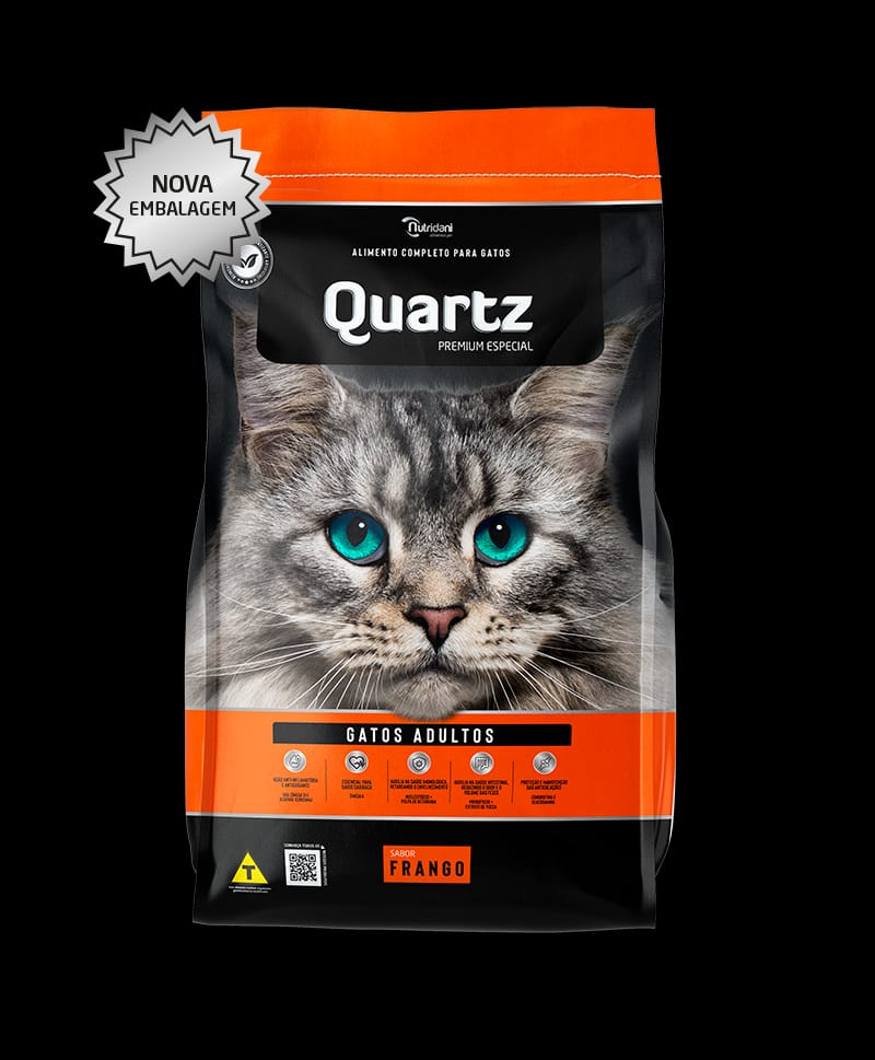 RACAO GATOS QUARTZ FRANGO 1KG
