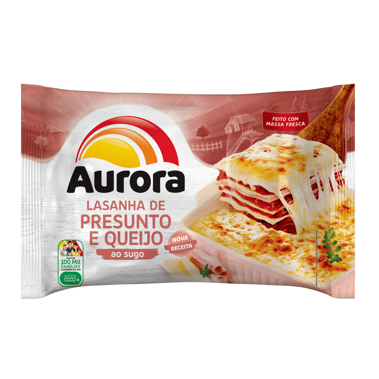 LASANHA DE PRESUNTO E QUEIJO AO SUGO AURORA 600G