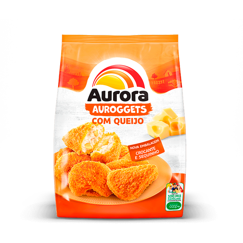 EMPANADO DE FRANGO SABOR QUEIJO AUROGGETS 900G