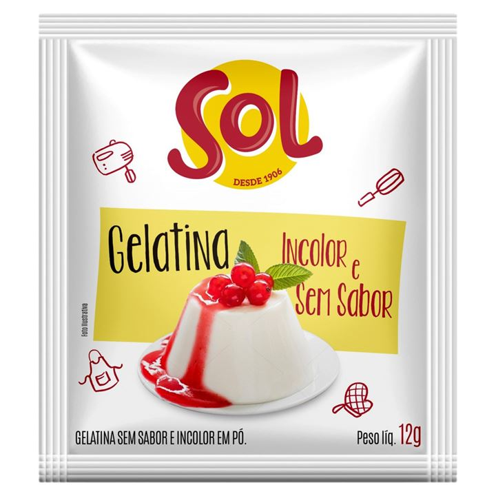 GELATINA SOL INCOLOR S/ SABOR 12G