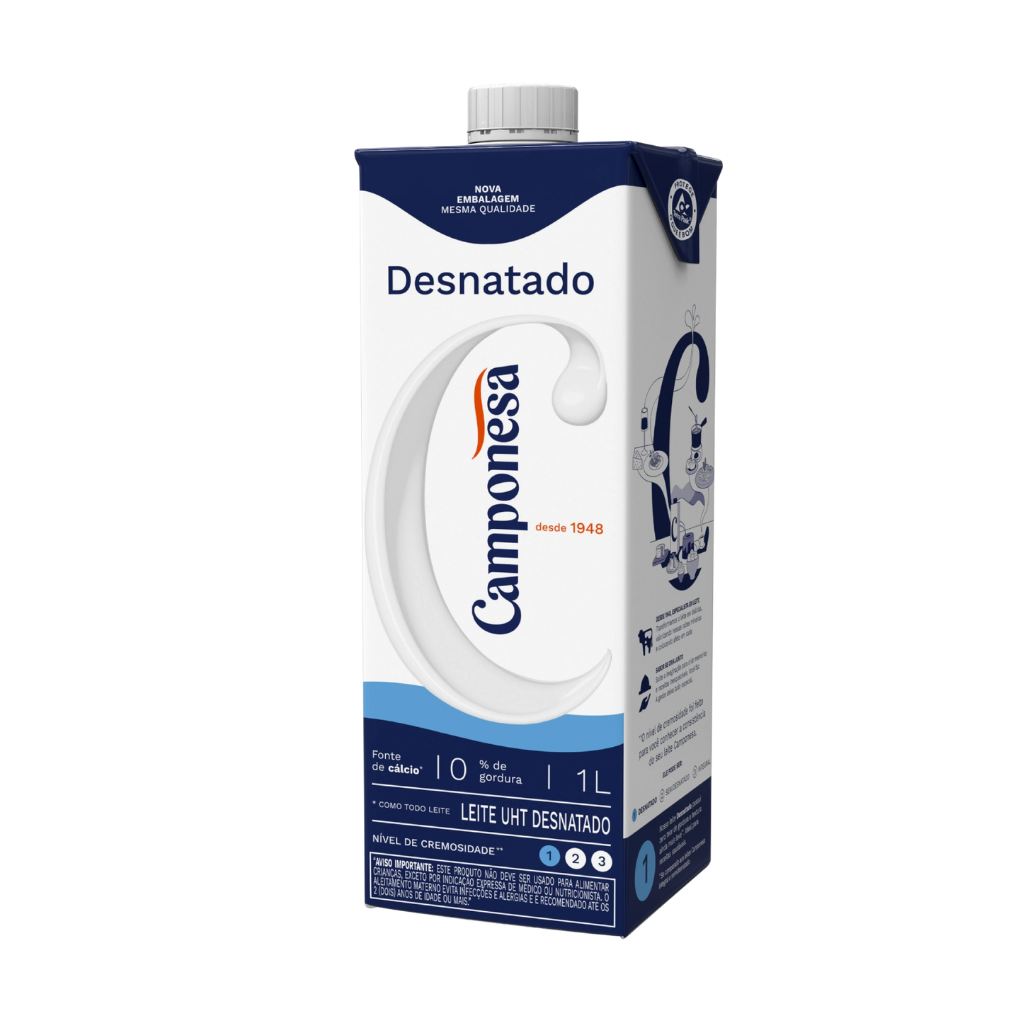 LEITE DESNATADO UHT CAMPONESA 1L