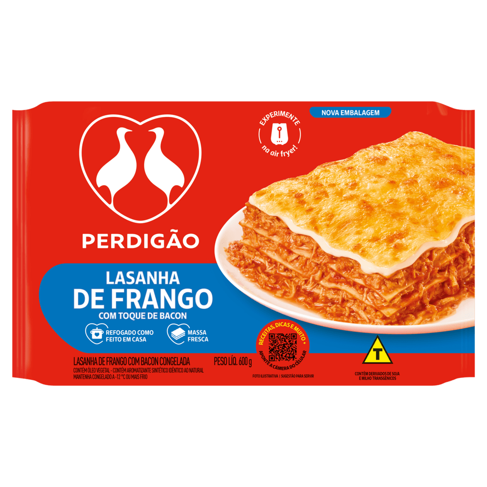 LASANHA DE FRANGO PERDIGAO CONGELADA 600G