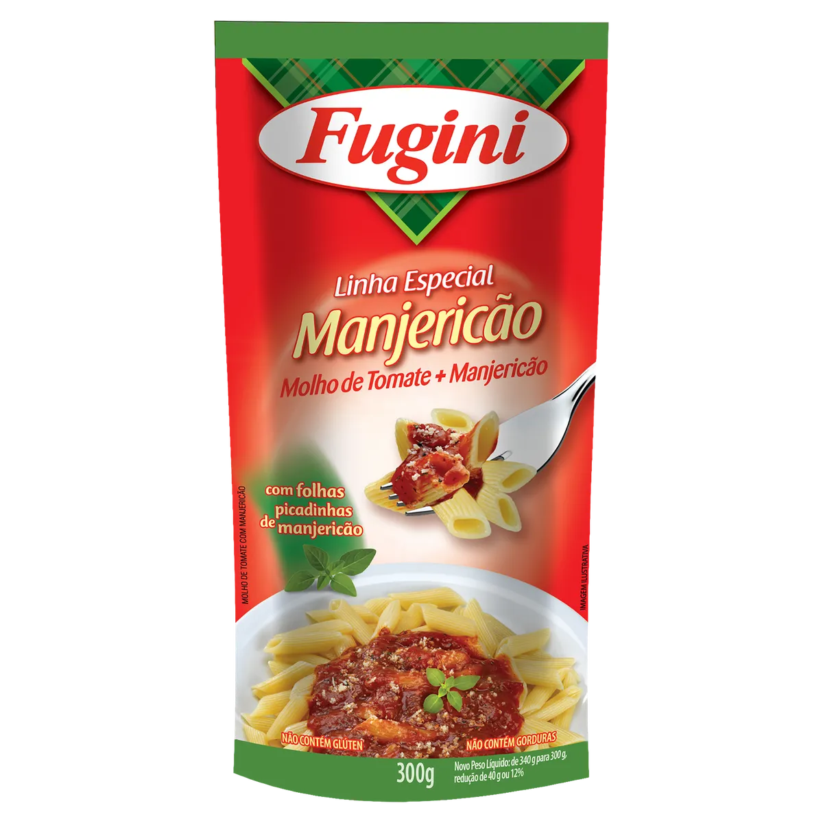 MOLHO DE TOMATE MANJERICAO FUGINI SACHE 300G