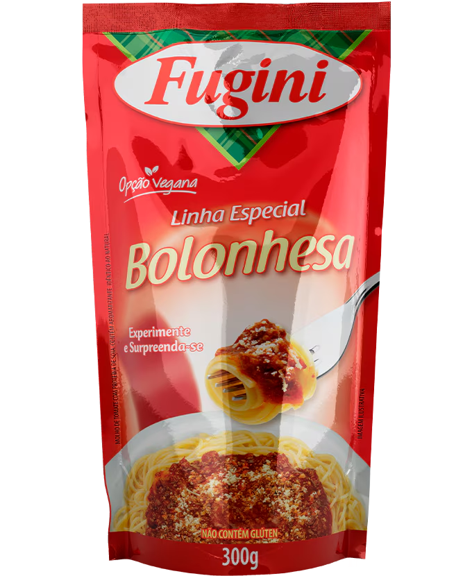 MOLHO DE TOMATE BOLONHESA VEGANO FUGINI SACHE 300G