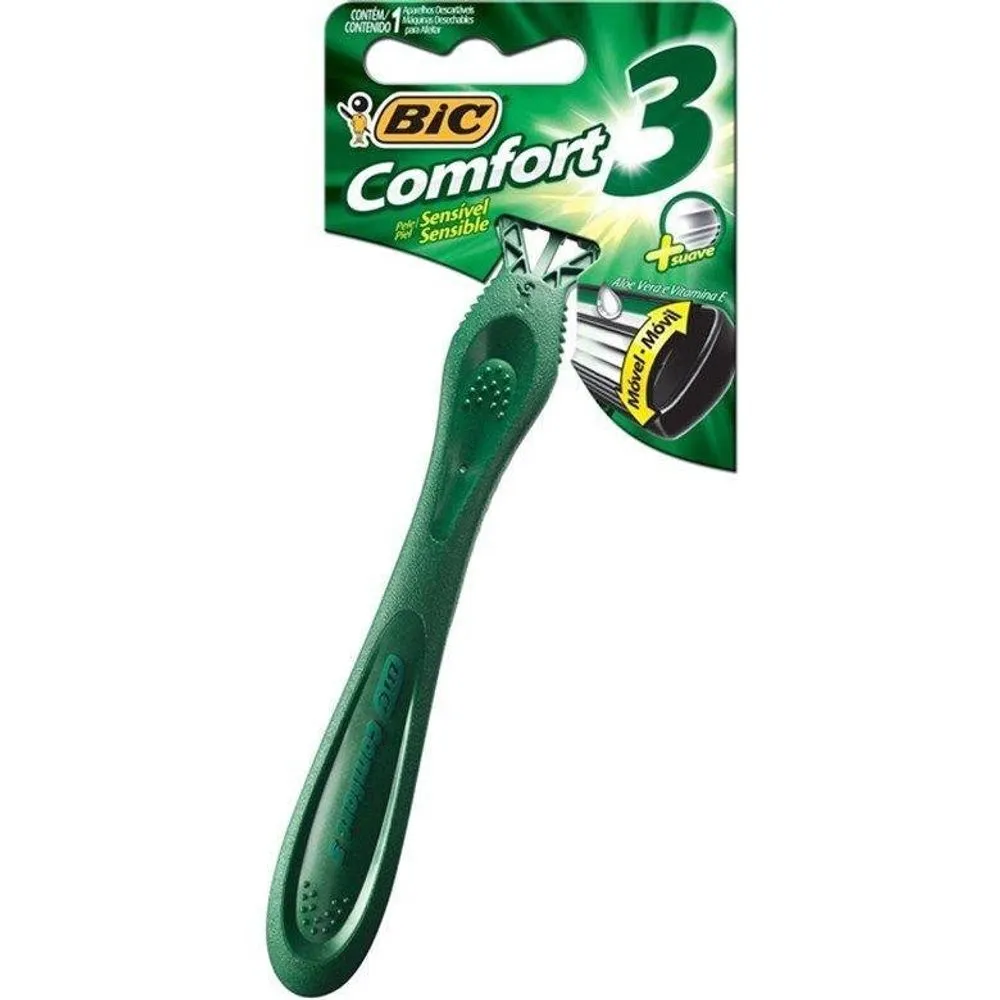 APARELHO BARBEAR BIC COMFORT 3 PELE SENSIVEL 1UN