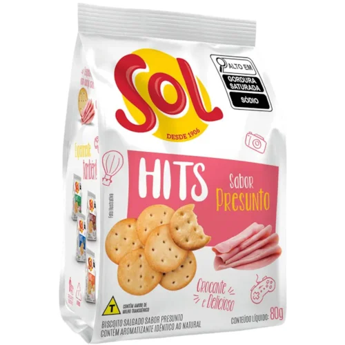 BISCOITO SALGADO SOL HITS PRESUNTO 80G