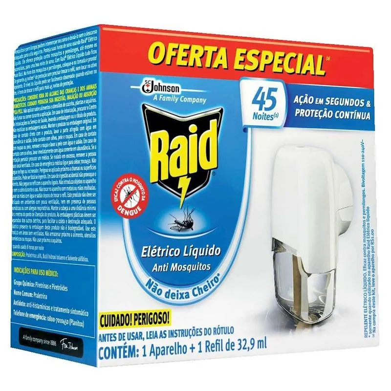 INSETICIDA RAID ELETRICO COM APARELHO