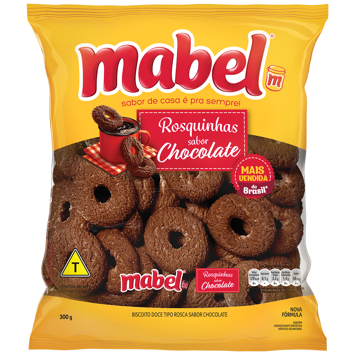 ROSQUINHA MABEL SABOR CHOCOLATE 300G