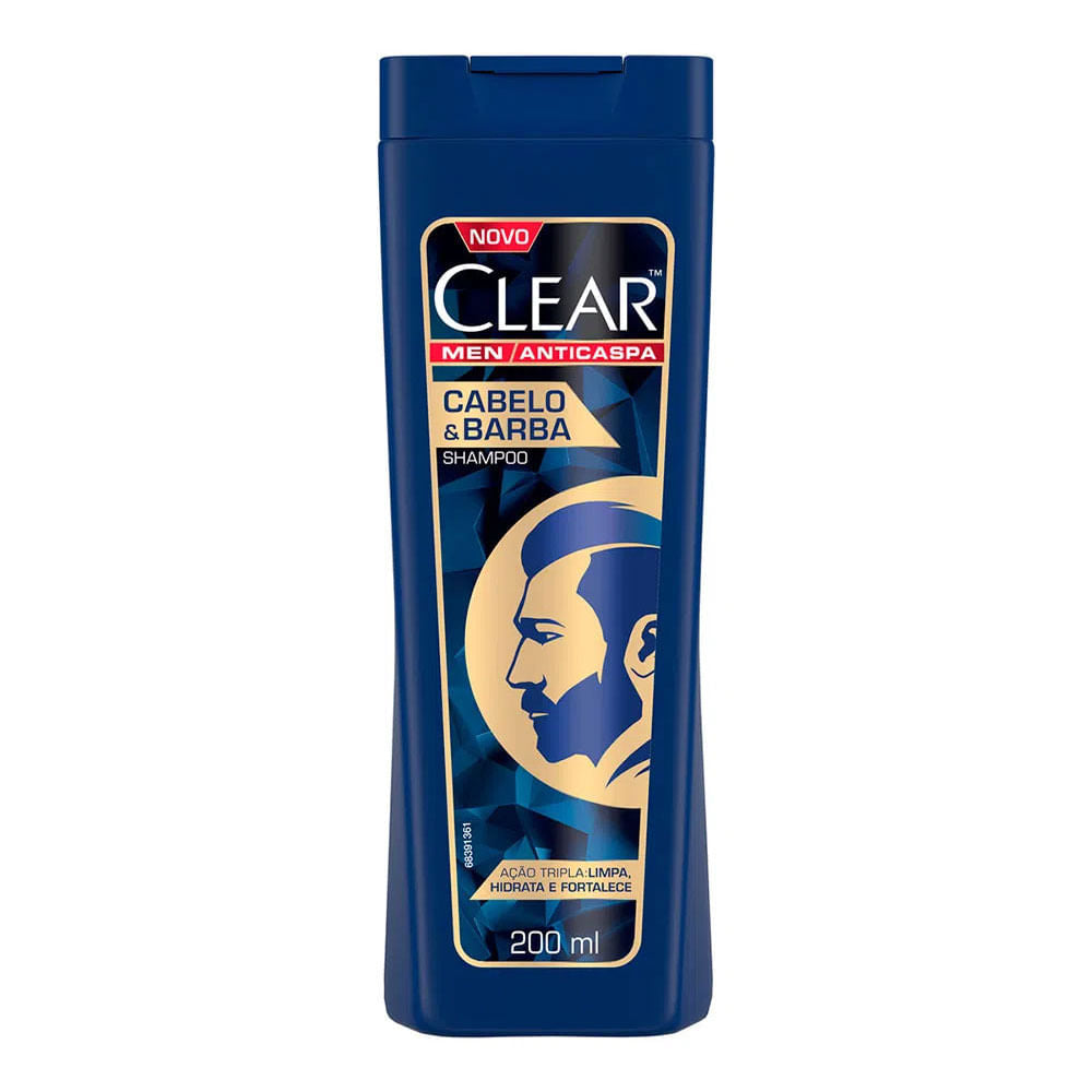 SHAMPOO CLEAR MEN CABELO BARBA 200ML