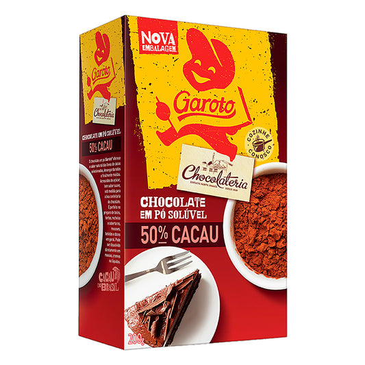 CHOCOLATE EM PO SOLUVEL GAROTO 50% CACAU 200GR