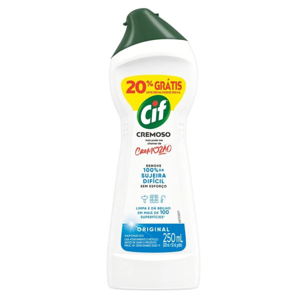 LIMPADOR SAPONACEO CIF CREMOSO BRANCO L250 P200ML