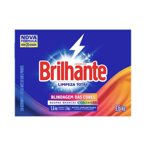 SABAO EM PO BRILHANTE LIMPEZA TOTAL 1,6KG