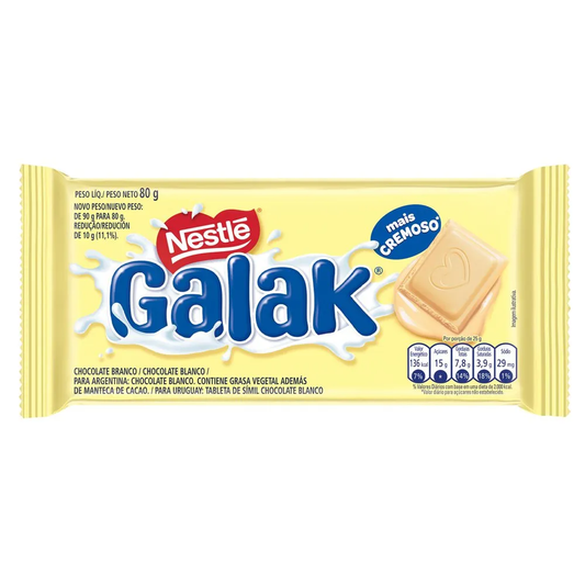 CHOCOLATE BRANCO GALAK  BARRA 80G