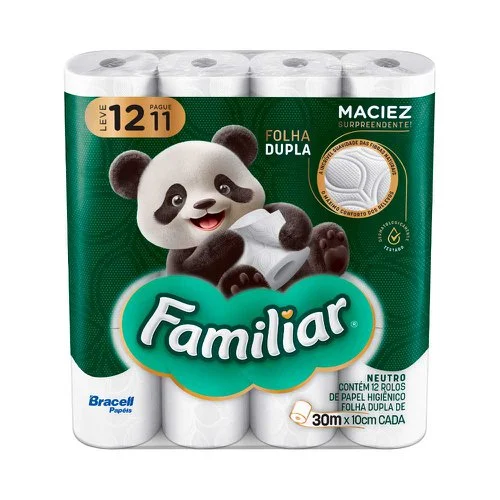 PAPEL HIG FAMILIAR 30M FOLHA DUPLA 12 ROLOS