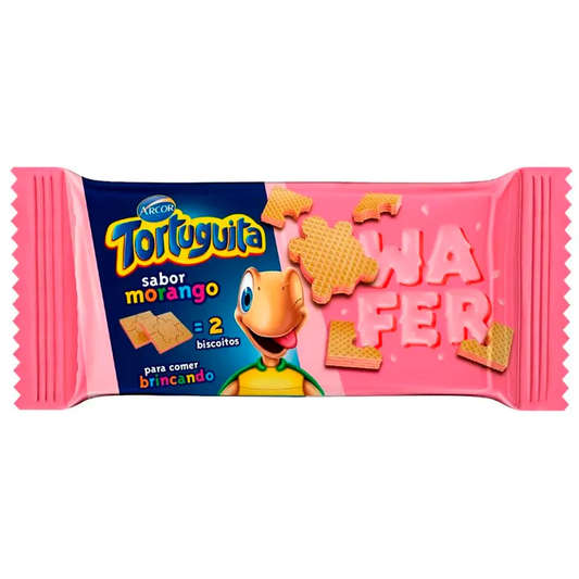 BISCOITO WAFER TORTUGUITA MORANGO 85G
