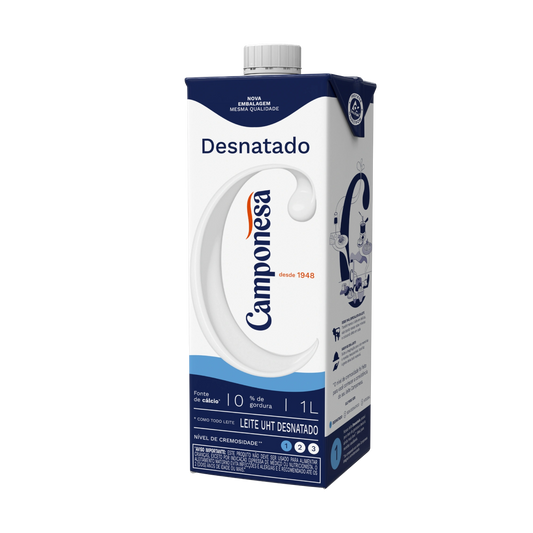 LEITE DESNATADO UHT CAMPONESA 1L
