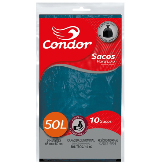 SACO LIXO CONDOR 10SACOS 50L