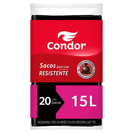 SACO LIXO CONDOR 20SACOS 15L