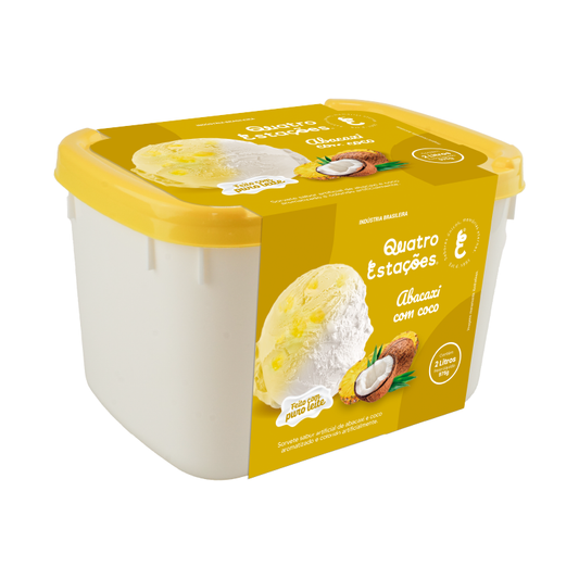 SORVETE ABACAXI COM COCO 4 ESTACOES 2L