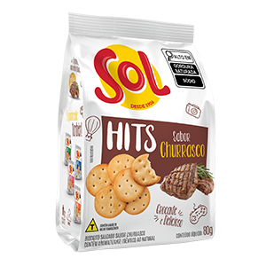 BISCOITO SALGADO HITS CHURRASCO SOL 80G
