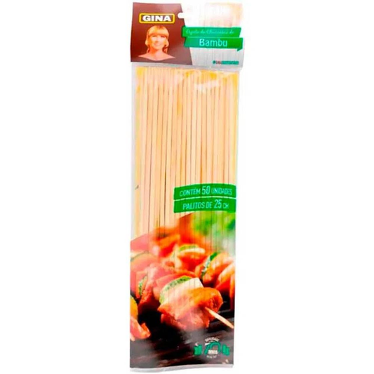 ESPETO GINA BAMBU 25CM C/50