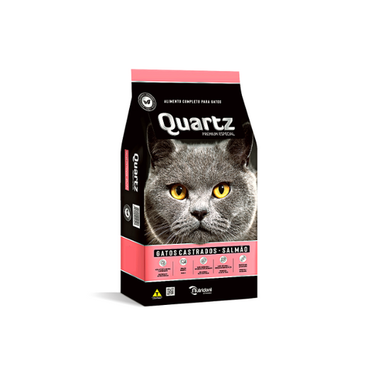 RACAO QUARTZ GATOS CASTRADOS SALMAO 1KG